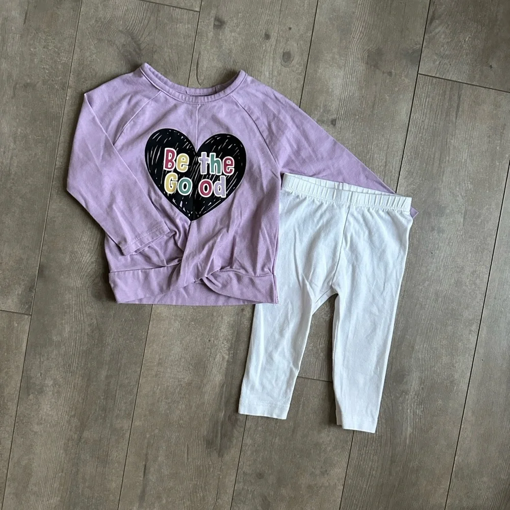 ‘Be the Good’ Matching Long Sleeve cozy set Old Navy Garanimals 12-18 M Girl